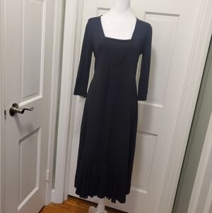 WHITEWASH Black Knit Midi Dress Medium, Soft, Comfy